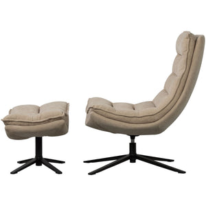 WOOOD Kube fauteuil met hocker Naturel