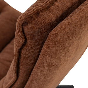 WOOOD Kube fauteuil met hocker Bruin