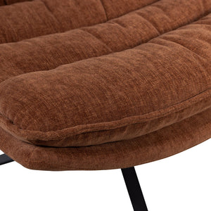WOOOD Kube fauteuil met hocker Bruin