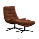 WOOOD Kube fauteuil met hocker Bruin