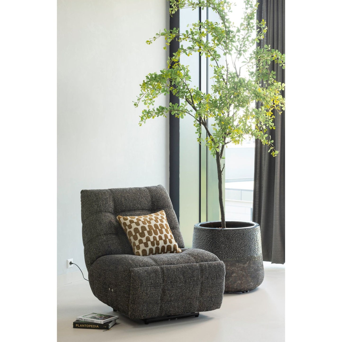 WOOOD Hein fauteuil elektrisch Antraciet/Bruin
