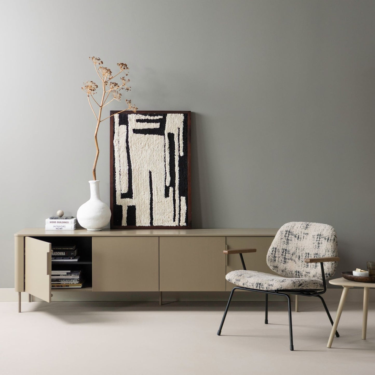 WOOOD Aure fauteuil Beige/Zwart
