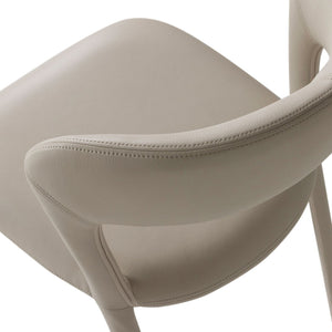 Woood Noble eetkamerstoel leer Beige