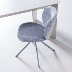 WOOOD Femke eetkamerstoel chenille Blauw