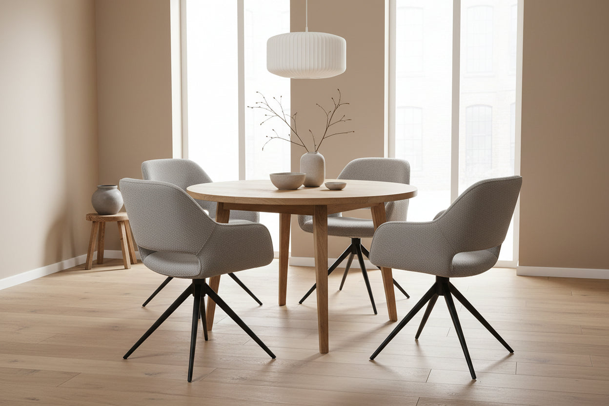 HelloChair HC09 Jex eetkamerstoel spinpoot beige Alpine Clay