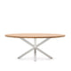 Kave Home Argo eettafel Ovaal 200 x 100 cm acaciahout/wit onderstel