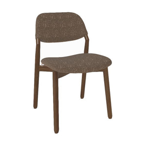 Mobitec Knut C0110 eetkamerstoel Boucle Taupe poot noten