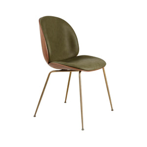 Gubi Beetle 3D Veneer eetkamerstoel Walnut Leather Army