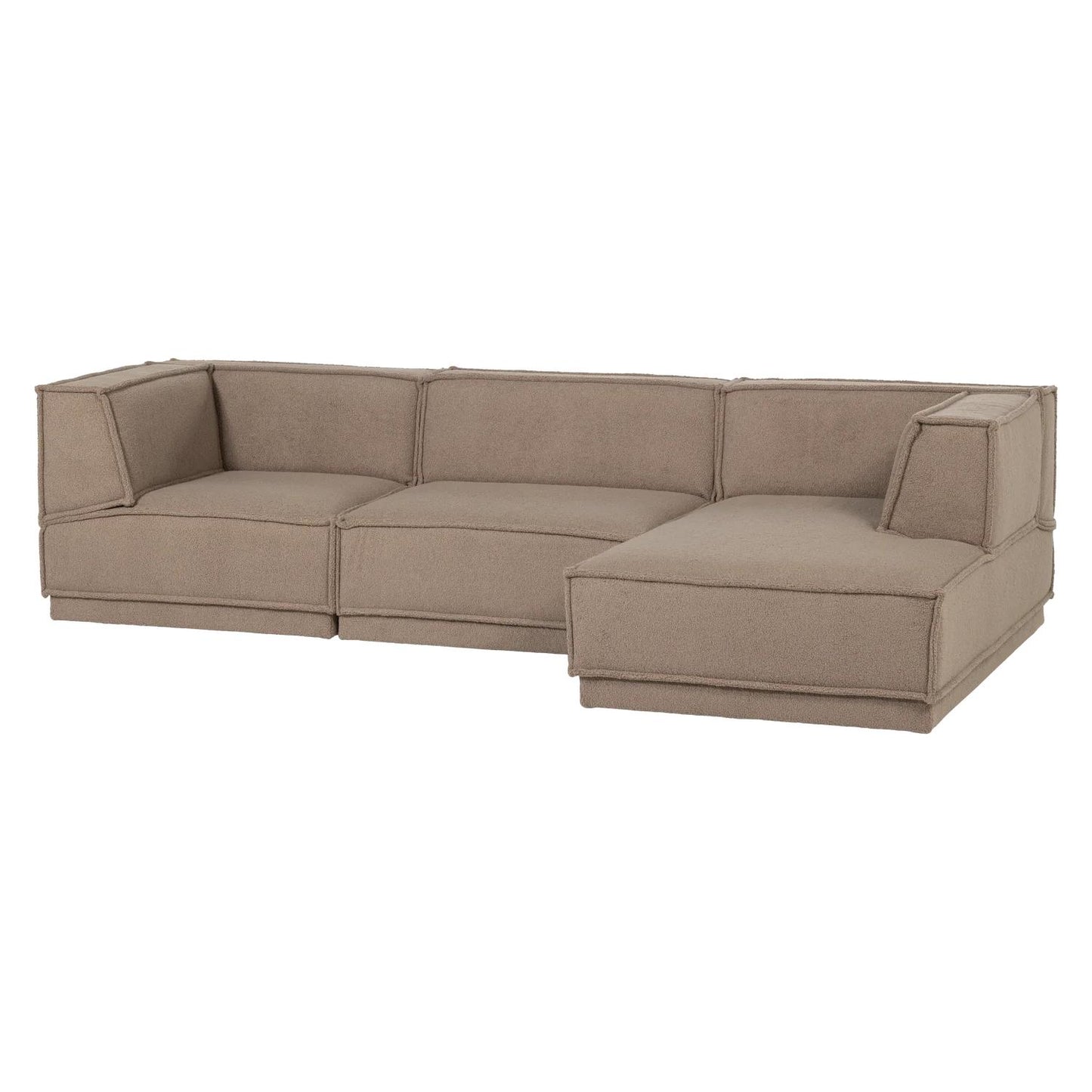 WOOOD Manu 3-zitsbank chaise longue rechts Taupe