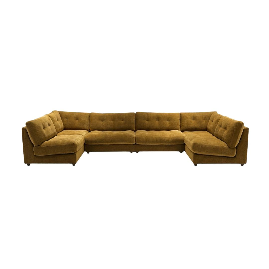 HelloSofa Fonz modulaire U-bank Nuvio 5 Honinggeel