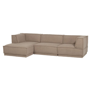 WOOOD Manu 3-zitsbank chaise longue links Taupe