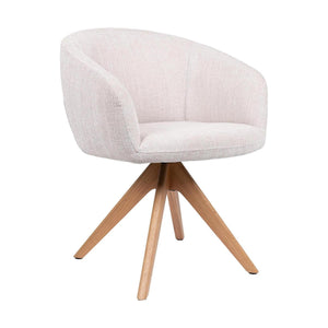 HelloChair HC17 Manoa armstoel Chacha Beige spinpoot hout naturel