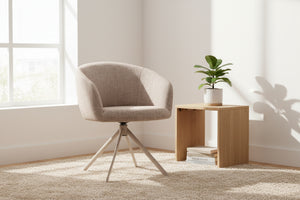 HelloChair HC17 Manoa armstoel spinpoot beige Chacha Sand