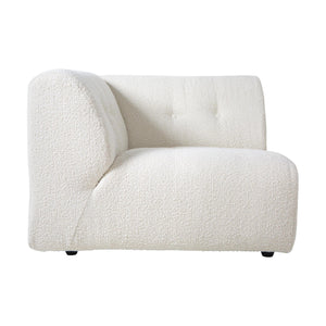 HKliving Vint bank left Boucle Cream