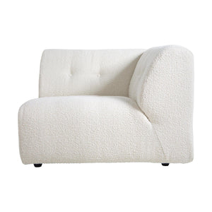 HKliving Vint bank right Boucle Cream