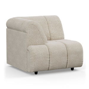 HKliving Wave bank left high arm Boucle Cream