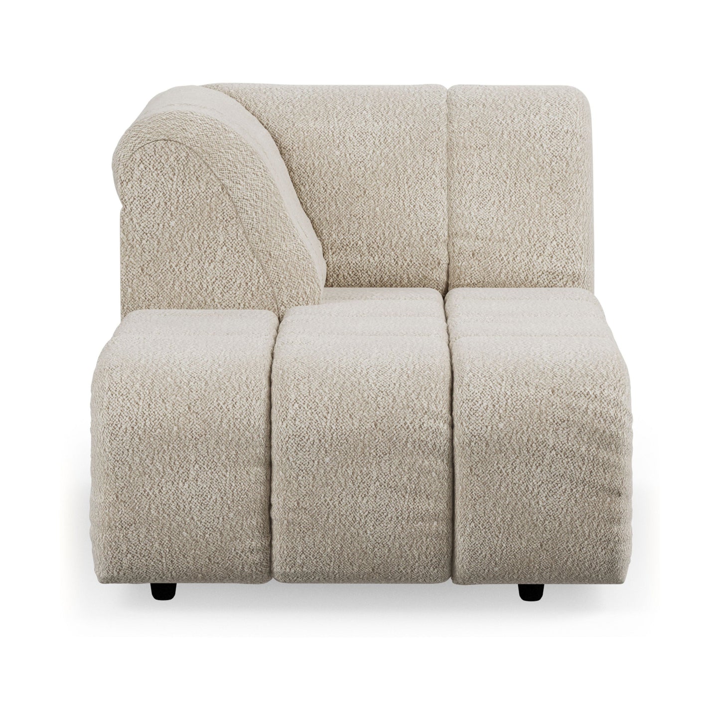 HKliving Wave bank left divan Boucle Cream