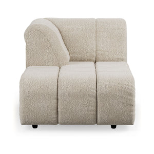 HKliving Wave bank left divan Boucle Cream