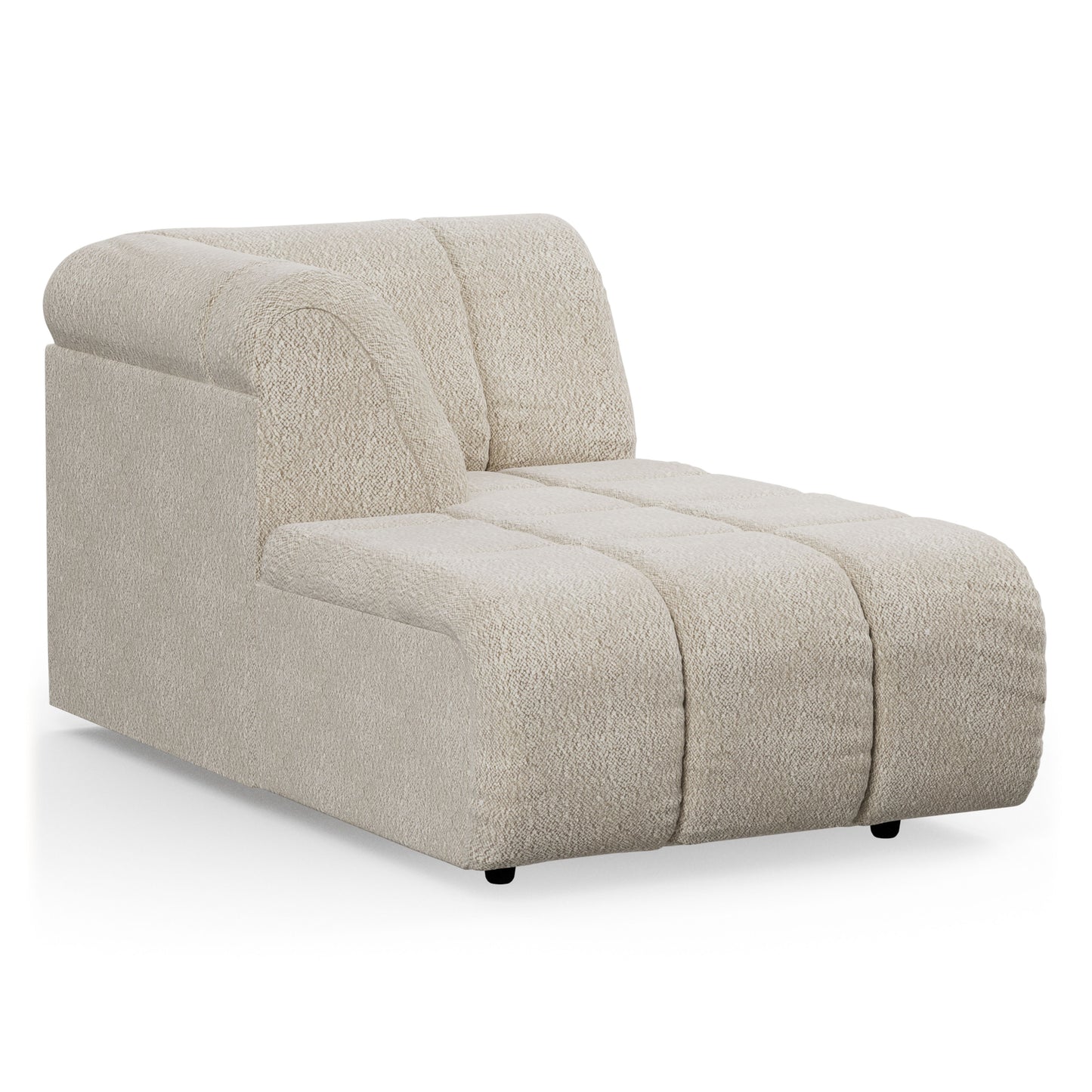 HKliving Wave bank left divan Boucle Cream