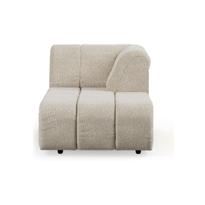 HKliving Wave bank right divan Boucle Cream