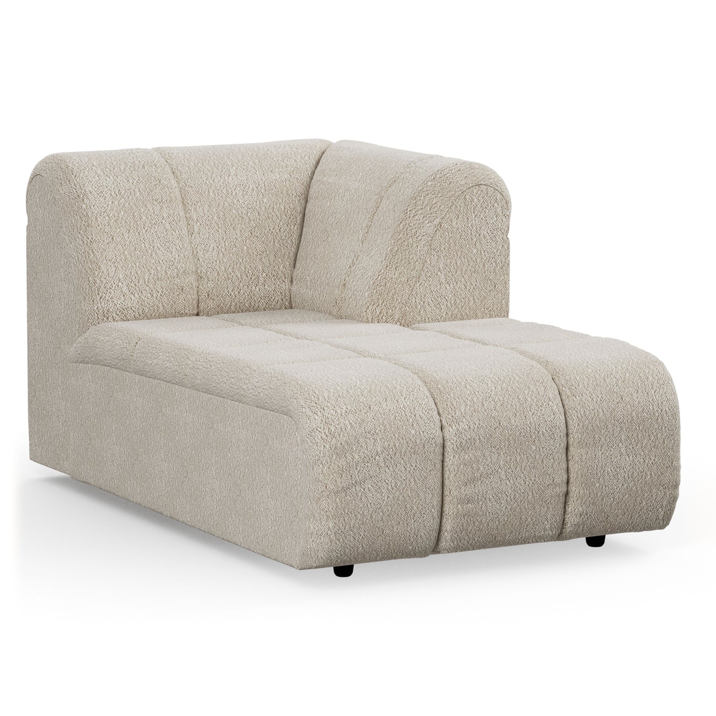 HKliving Wave bank right divan Boucle Cream