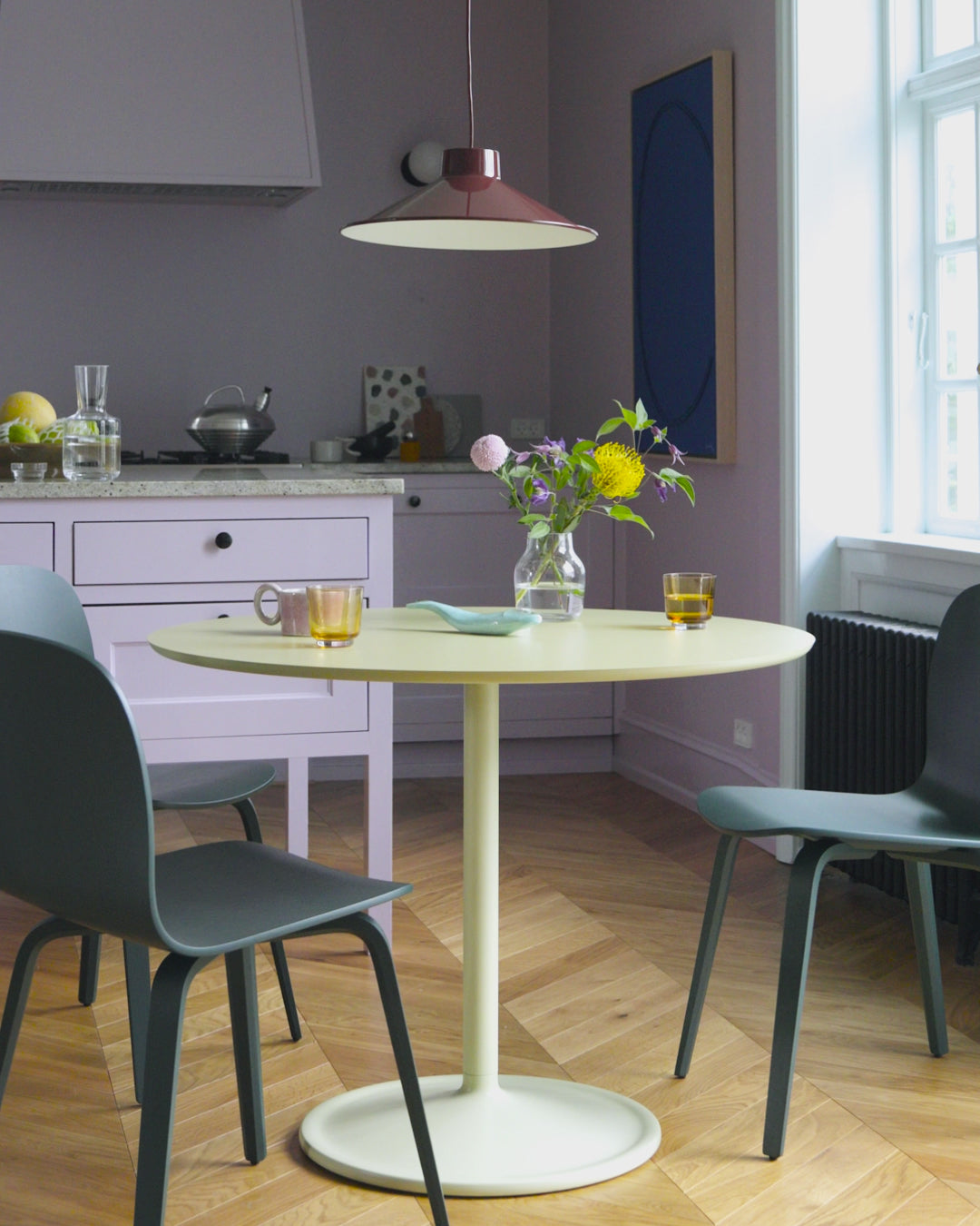 Muuto Soft eettafel rond Ø95 cm Beige Green