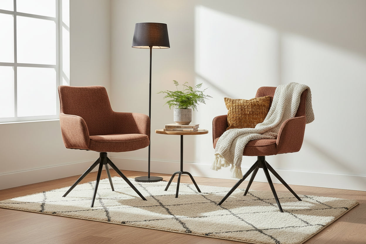 HelloChair HC10 Qube eetkamerstoel spinpoot zwart Lodge Hazel