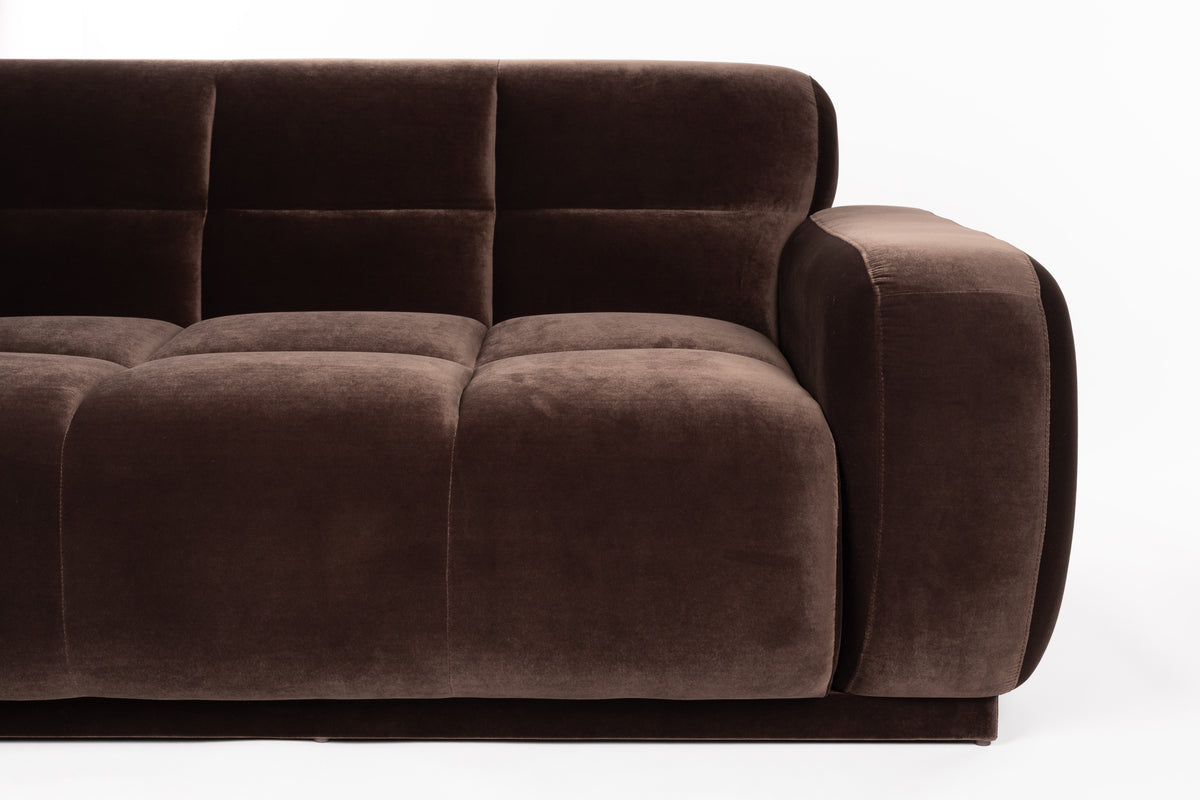 Zuiver Hazel 3,5-zitsbank Chaise Longue links Bruin