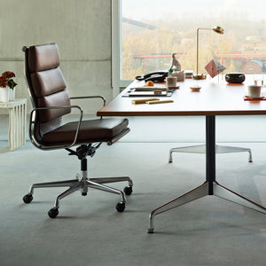 Vitra Soft Pad EA 219 bureaustoel draaibaar Premium Leather Nero
