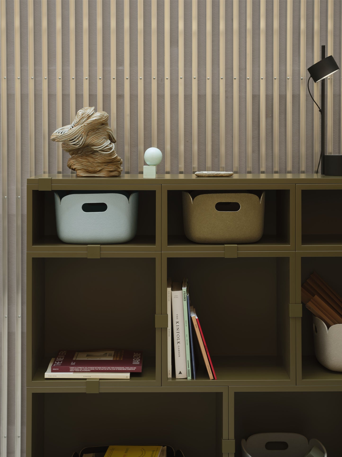 Muuto Restore opbergmand 28x28 cm Brown Green