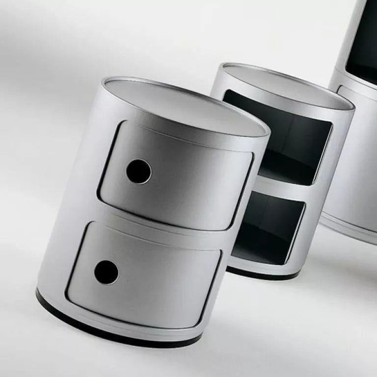 Kartell Componibili 2-delige Kast Chroom Kartell Componibili 2-delige Kast Chroom