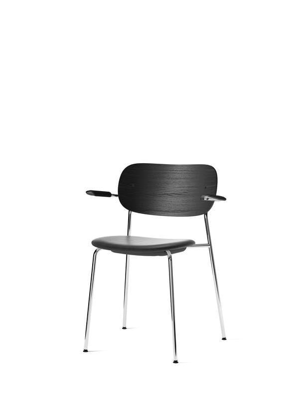 Audo Copenhagen Co Chair eetkamerstoel chrome met armleuning gestoffeerd - Audo Copenhagen Co Chair eetkamerstoel chrome met armleuning gestoffeerd