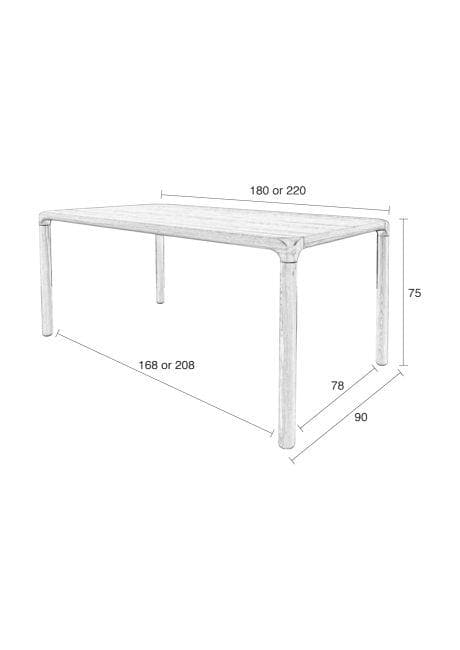 Zuiver Storm tafel 180x90 zwart