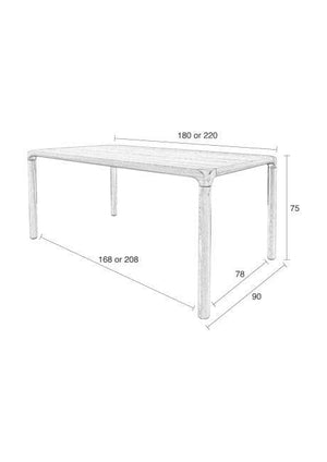 Zuiver Storm tafel 180x90 zwart