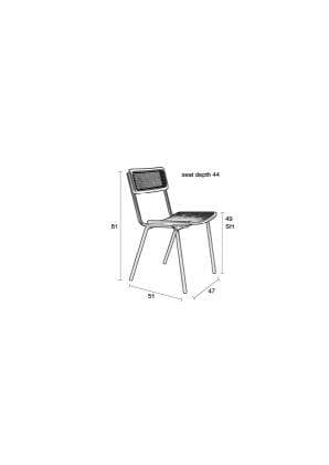Zuiver Jort stoel black/natural