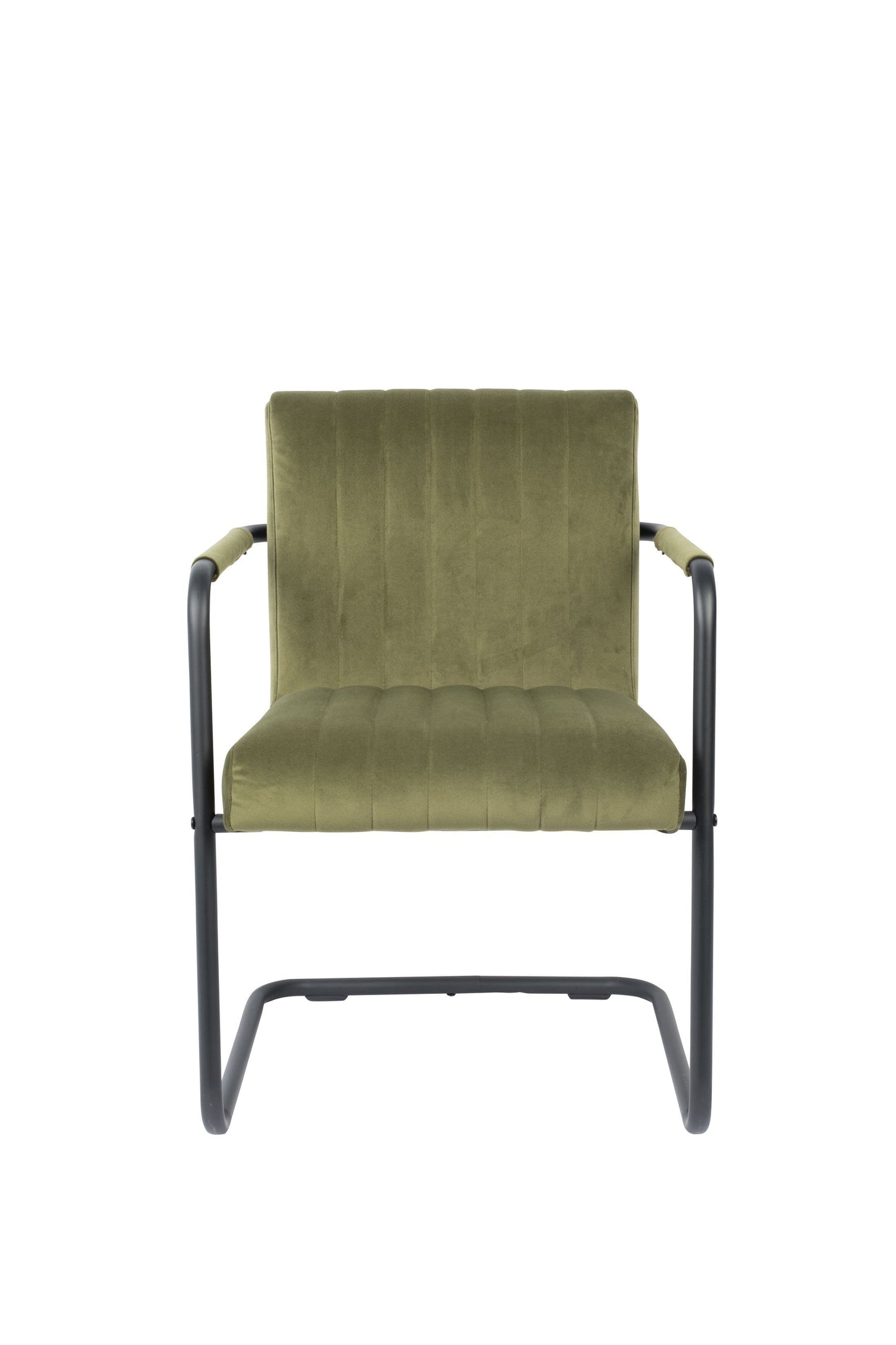 Dutchbone Stitched armstoel velvet olive