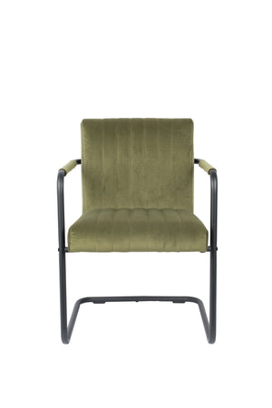 Dutchbone Stitched armstoel velvet olive