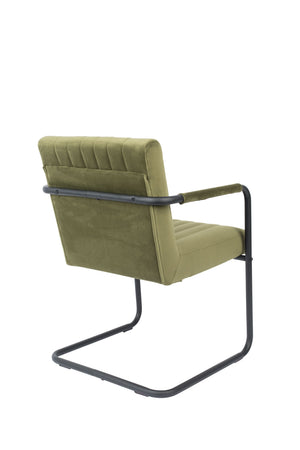 Dutchbone Stitched armstoel velvet olive
