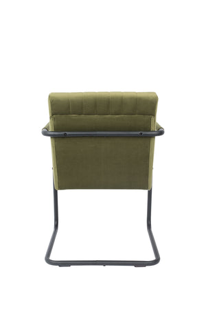 Dutchbone Stitched armstoel velvet olive