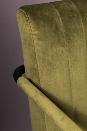 Dutchbone Stitched armstoel velvet olive