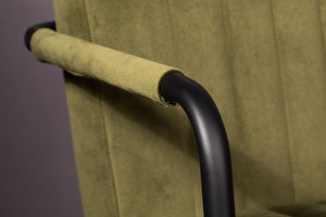 Dutchbone Stitched armstoel velvet olive