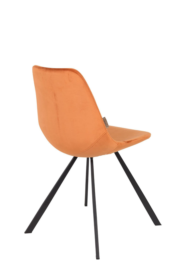 Dutchbone Franky stoel velvet orange - Dutchbone Franky stoel velvet orange