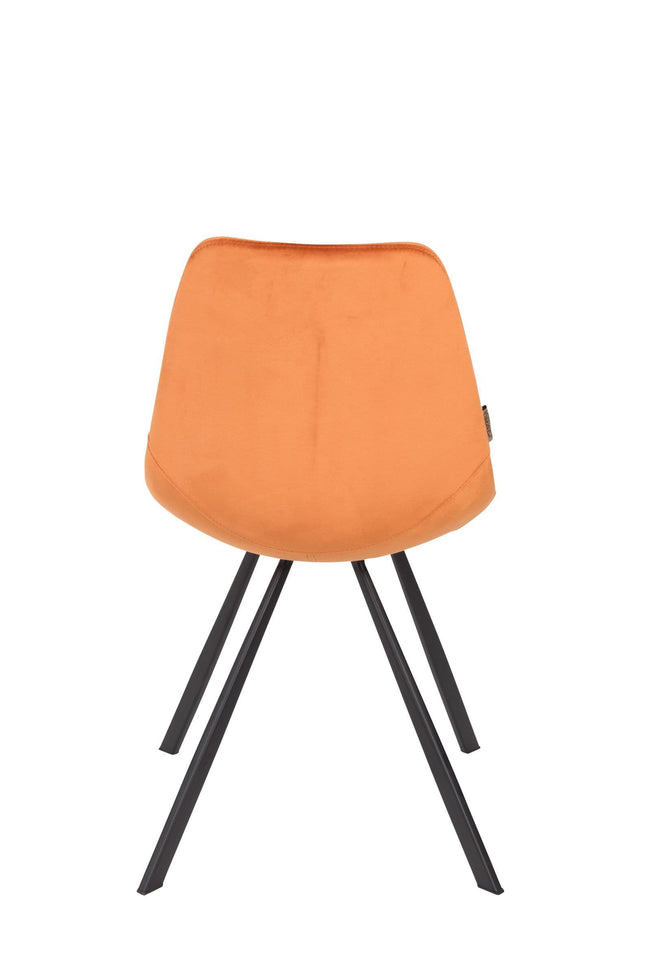 Dutchbone Franky stoel velvet orange - Dutchbone Franky stoel velvet orange