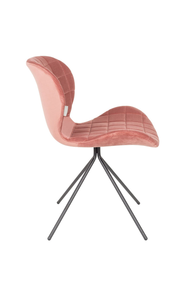 Zuiver OMG stoel velvet old pink - Zuiver OMG stoel velvet old pink