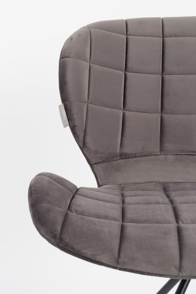 Zuiver OMG stoel velvet grey - Zuiver OMG stoel velvet grey