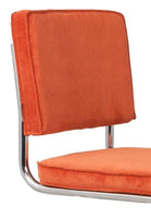 Zuiver Ridge Rib chroom stoel orange