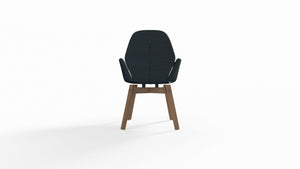 Mobitec Mood #95 M0112 eetkamerstoel Genova Petrol poot beuken