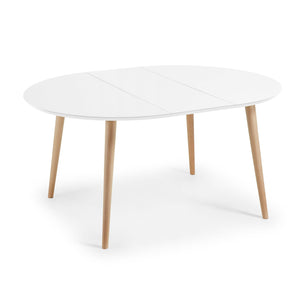 Kave Home Oqui uitschuifbare eettafel wit ø120-200x120 cm