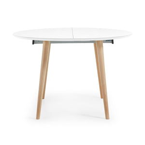 Kave Home Oqui uitschuifbare eettafel wit ø120-200x120 cm