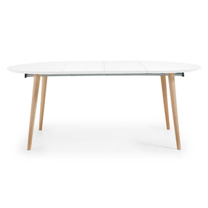 Kave Home Oqui uitschuifbare eettafel wit ø120-200x120 cm